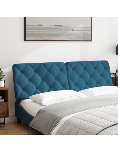 Cuscino Testiera Blu 160 cm in Velluto