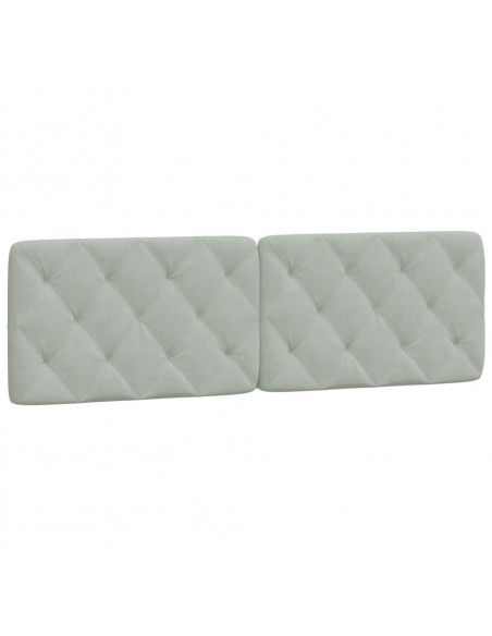 Cuscino Testiera Grigio Chiaro 160 cm in Velluto