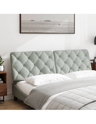 Cuscino Testiera Grigio Chiaro 160 cm in Velluto