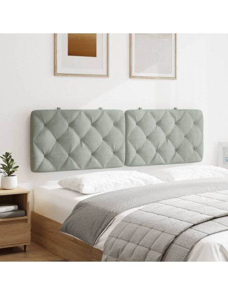 Cuscino Testiera Grigio Chiaro 160 cm in Velluto