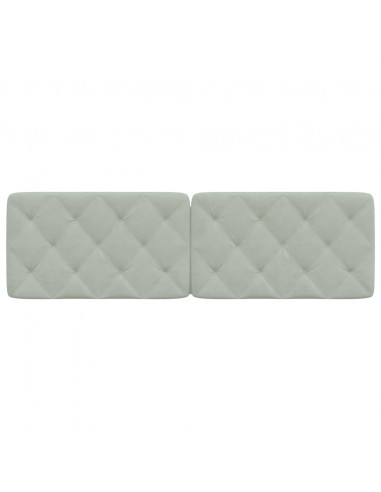 Cuscino Testiera Grigio Chiaro 160 cm in Velluto