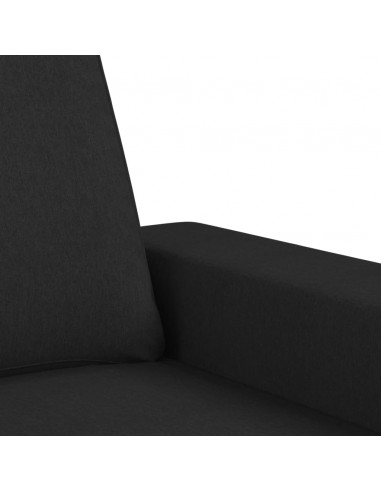 Set d Divani 3 pz Nero in Tessuto