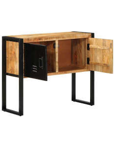 Tavolo Consolle 90x35x75 cm in Legno Massello di Mango Grezzo