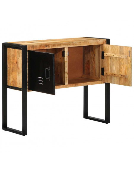 Tavolo Consolle 90x35x75 cm in Legno Massello di Mango Grezzo