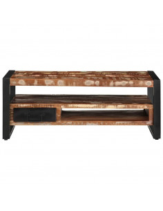 Tavolino Salotto Multicolore 90x50x36cm Legno Massello Recupero