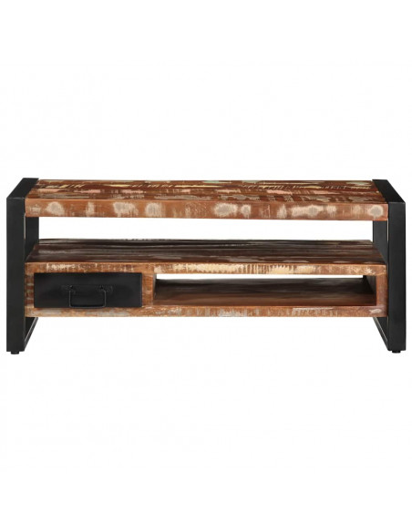 Tavolino Salotto Multicolore 90x50x36cm Legno Massello Recupero
