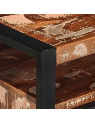 Tavolino Salotto Multicolore 90x50x36cm Legno Massello Recupero