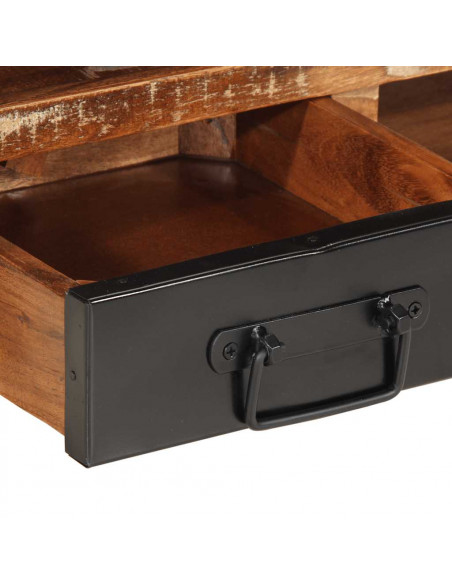 Tavolino Salotto Multicolore 90x50x36cm Legno Massello Recupero