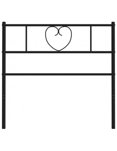 Testiera di Ricambio in Metallo Nero 90 cm