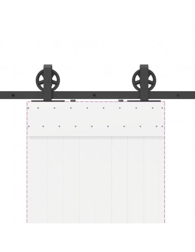 Kit di Binari per Porte Scorrevoli 200 cm Acciaio Nero