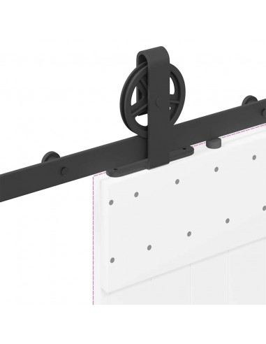 Kit di Binari per Porte Scorrevoli 200 cm Acciaio Nero