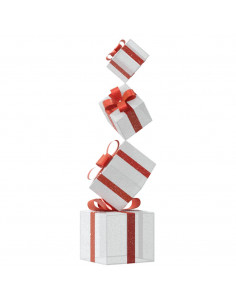 Confezione Regalo Decorazione Natalizia 80 LED Bianco Caldo