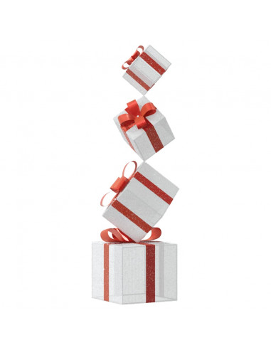 Confezione Regalo Decorazione Natalizia 80 LED Bianco Caldo