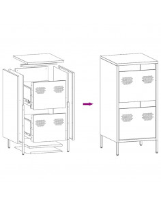 Credenza Rosa 35x39x73,5 cm in Acciaio Laminato a Freddo
