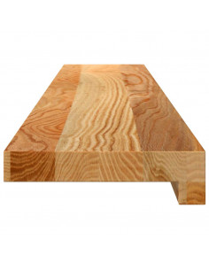 Davanzali 2 pz Marrone Chiaro 100x15x2 cm Legno Massello Rovere