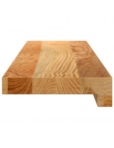 Davanzali 2 pz Marrone Chiaro 70x15x2 cm Legno Massello Rovere