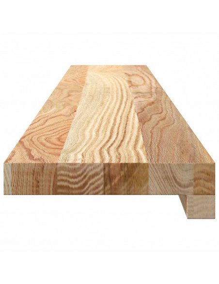 Davanzali 2 pz Non Trattati 110x15x2cm Legno Massello di Rovere