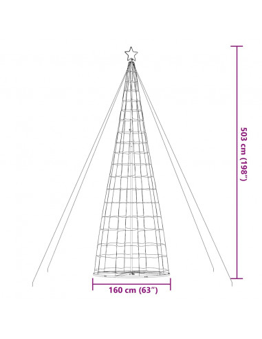 Illuminazione Albero di Natale a Cono 1534 LED Blu 503 cm