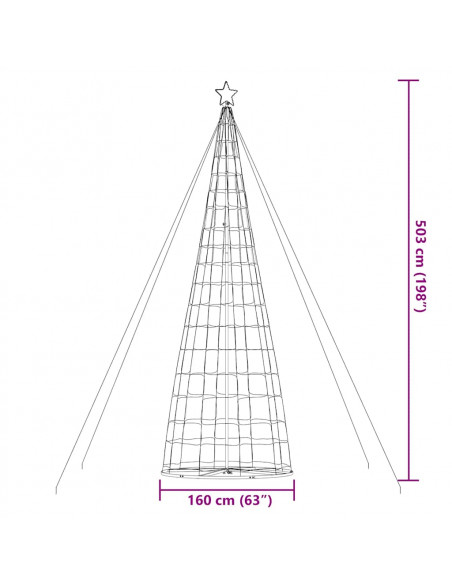 Illuminazione Albero di Natale a Cono 1534 LED Blu 503 cm