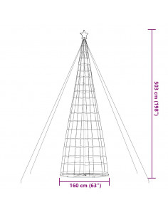 Illuminazione Albero Natale a Cono 1534 LED Colorati 503 cm