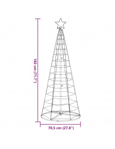 Illuminazione Albero Natale a Cono 200 LED Bianco Freddo 182 cm