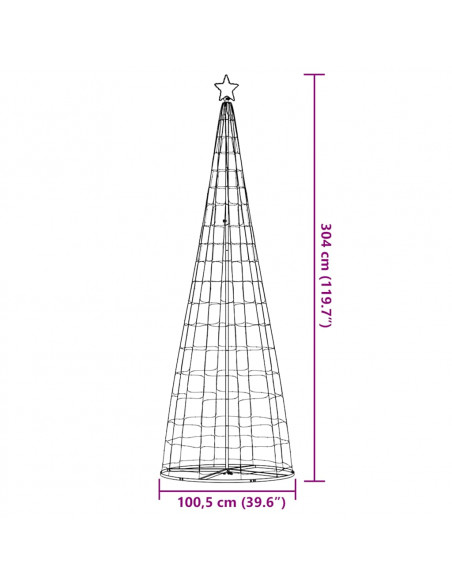 Illuminazione Albero Natale a Cono 550 LED Bianco Freddo 304 cm
