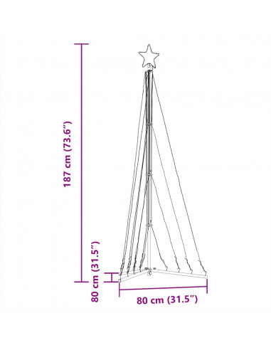 Illuminazione per Albero di Natale 339 LED Bianco Freddo 187 cm