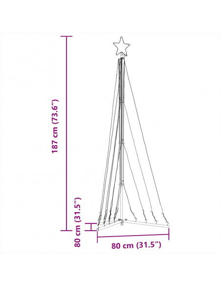 Illuminazione per Albero di Natale 339 LED Bianco Freddo 187 cm