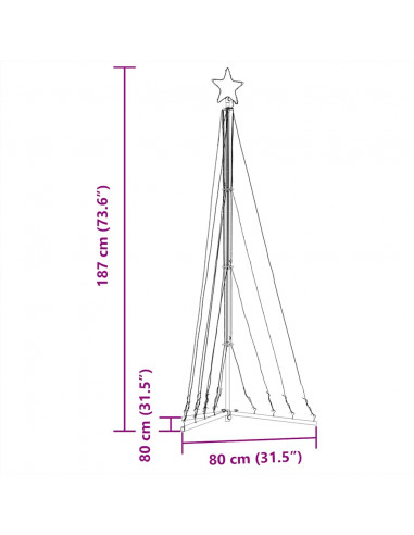 Illuminazione per Albero di Natale 339 LED Colorato 187 cm