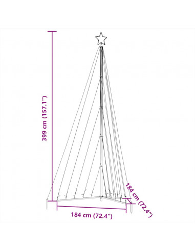 Illuminazione per Albero di Natale 570 LED Bianco Caldo 399 cm