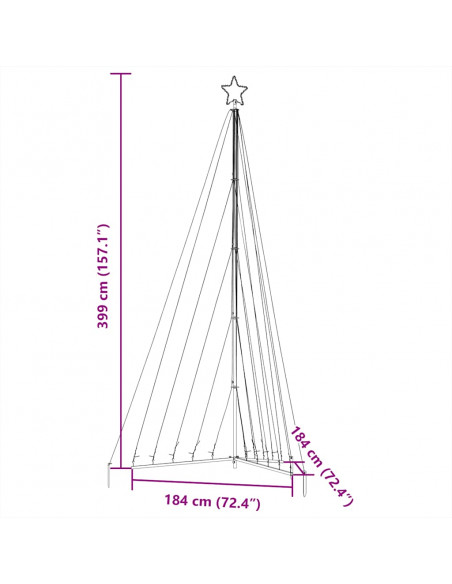Illuminazione per Albero di Natale 570 LED Bianco Freddo 399 cm