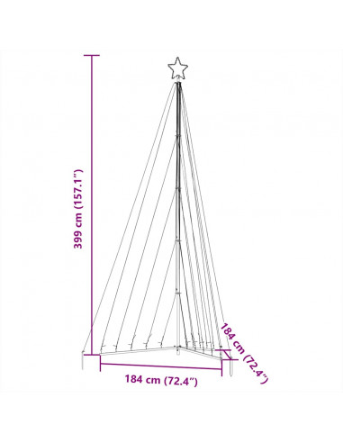 Illuminazione per Albero di Natale 570 LED Blu 399 cm