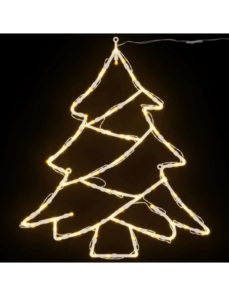 Luci di Natale Albero di Silhouette 2 pz 50 LED Bianco Caldo