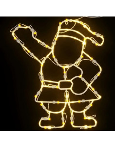 Luci di Natale Babbo Natale 2 pz 35 LED Bianco Caldo