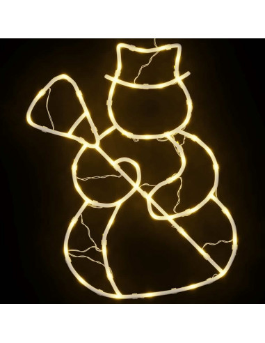 Luci di Natale Pupazzo Neve Silhouette 2 pz 35 LED Bianco Caldo