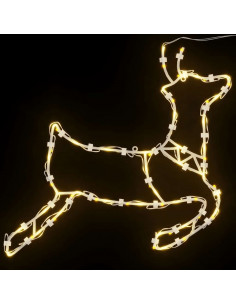 Luci di Natale Silhouette di Renna 2 pz 35 LED Bianco Caldo