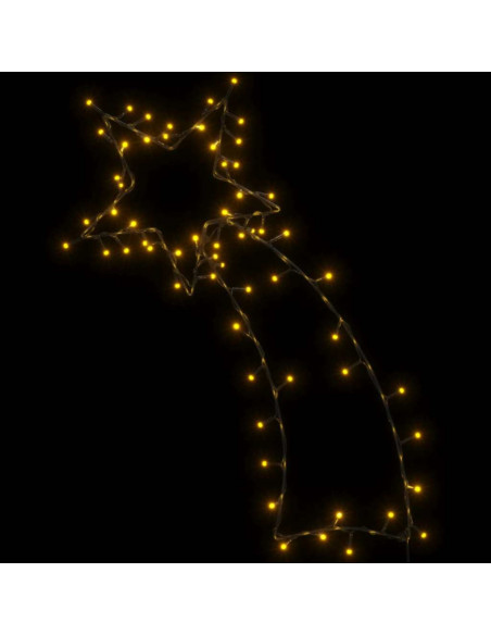 Luci di Natale Stella Cadente Silhouette 80 LED Bianco Caldo