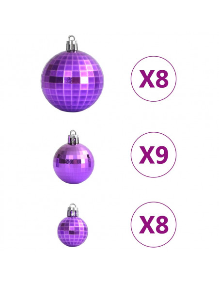 Palline di Natale 100 pz Lilla Ø3/4/6 cm