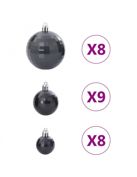 Palline di Natale 100 pz Neri Ø3/4/6 cm