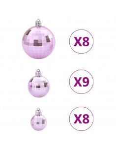 Palline di Natale 100 pz Rosa Ø3/4/6 cm