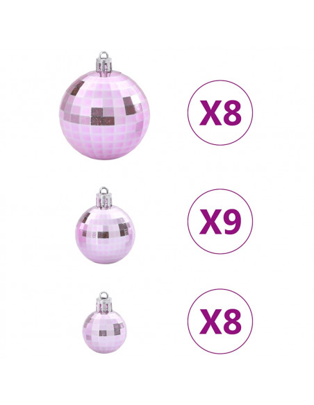 Palline di Natale 100 pz Rosa Ø3/4/6 cm