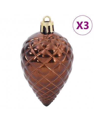 Palline di Natale 98 pz Marroni Ø3/4/6 cm