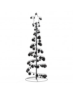 Cono Luminoso Albero Natale Palline 100 LED Bianco Caldo 150 cm