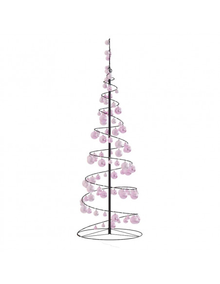 Cono Luminoso Albero Natale Palline 100 LED Bianco Caldo 150 cm