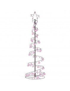 Cono Luminoso Albero Natale Palline 120 LED Bianco Caldo 180 cm
