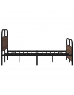 Giroletto senza Materaso in Metallo Rovere Marrone 137x190 cm