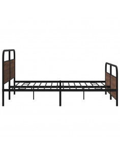 Giroletto senza Materaso in Metallo Rovere Marrone 180x200 cm