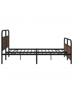 Giroletto senza Materaso in Metallo Rovere Marrone 193x203 cm