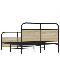 Giroletto senza Materaso in Metallo Rovere Sonoma 140x200 cm