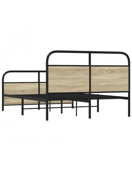 Giroletto senza Materaso in Metallo Rovere Sonoma 140x200 cm
